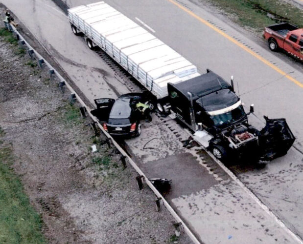 Tractor Trailer Collides With Car